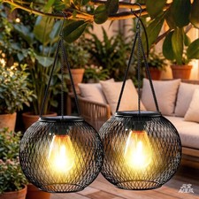 2x Solar Powered LED Hanging