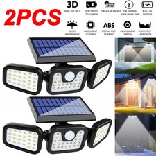 2X 3-Head 74 LED Solar Powered